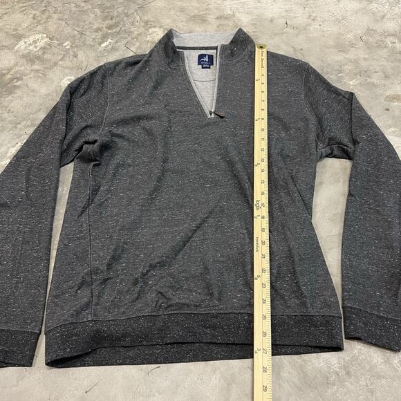 Johnnie-O Sully Sweater Mens Medium Pewter Gray 1/4 Zip Golf Performance Casual - Picture 2 of 7